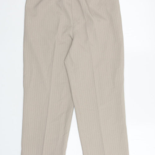 Slimma Womens Beige Polyester Carrot Trousers Size 12 L26.5 in Regular