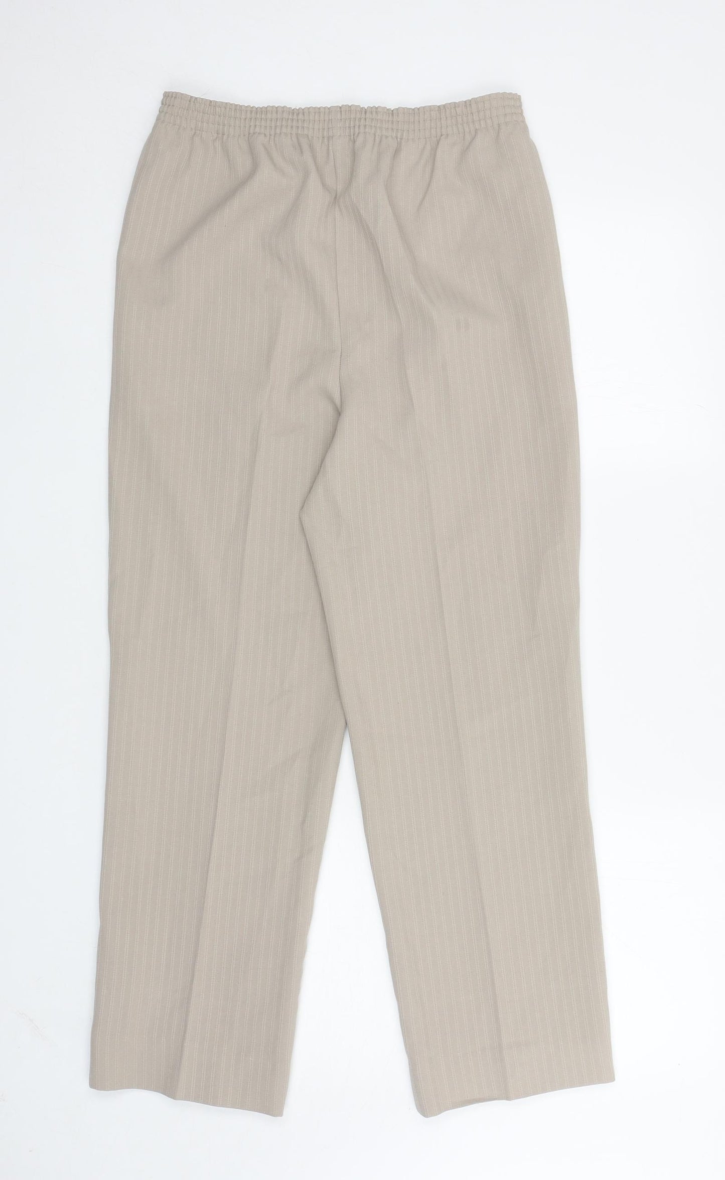 Slimma Womens Beige Polyester Carrot Trousers Size 12 L26.5 in Regular