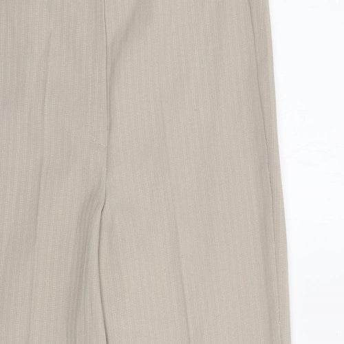 Slimma Womens Beige Polyester Carrot Trousers Size 12 L26.5 in Regular