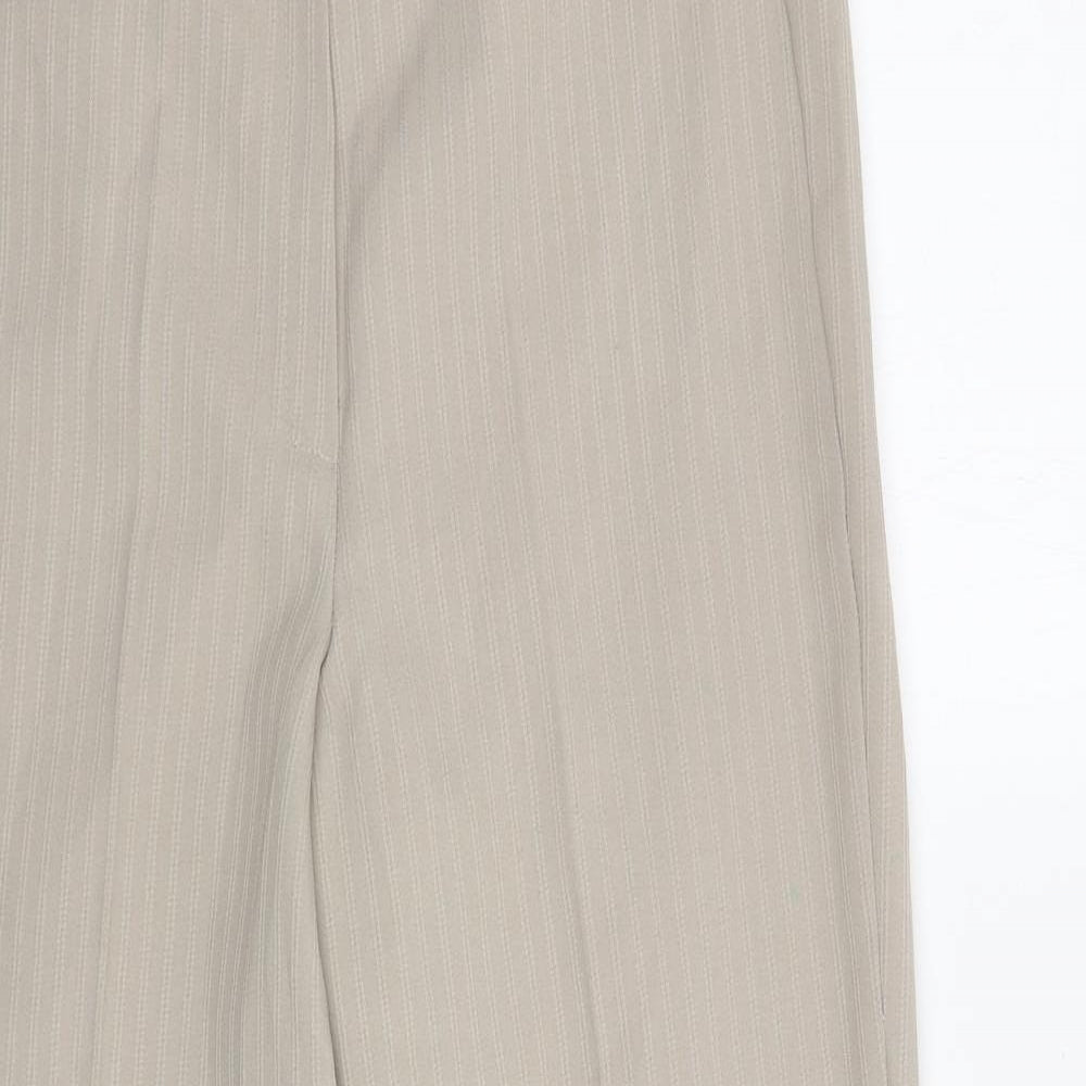 Slimma Womens Beige Polyester Carrot Trousers Size 12 L26.5 in Regular