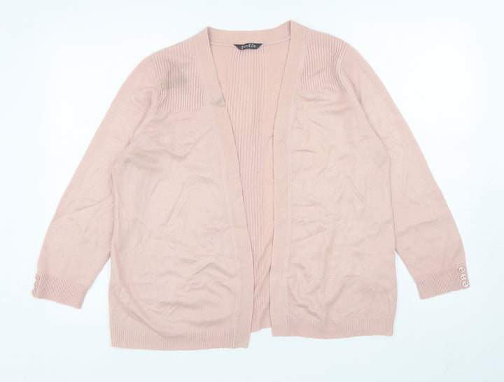 BHS Womens Pink V-Neck Acrylic Cardigan Jumper Size 12