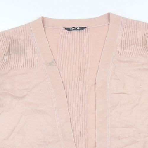 BHS Womens Pink V-Neck Acrylic Cardigan Jumper Size 12