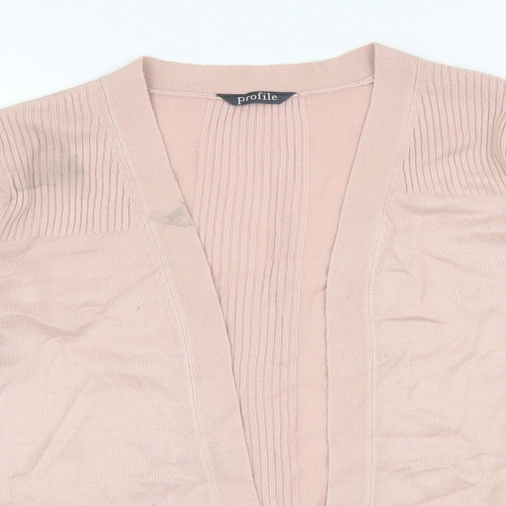 BHS Womens Pink V-Neck Acrylic Cardigan Jumper Size 12