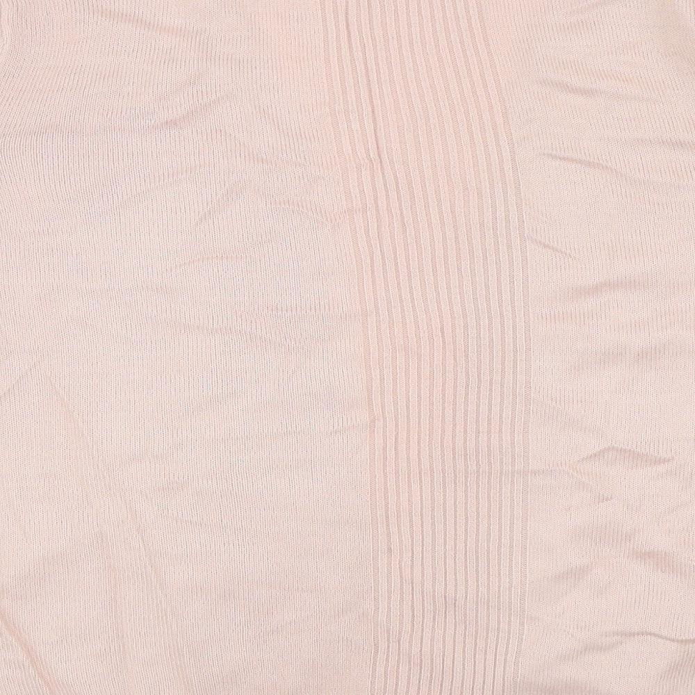 BHS Womens Pink V-Neck Acrylic Cardigan Jumper Size 12