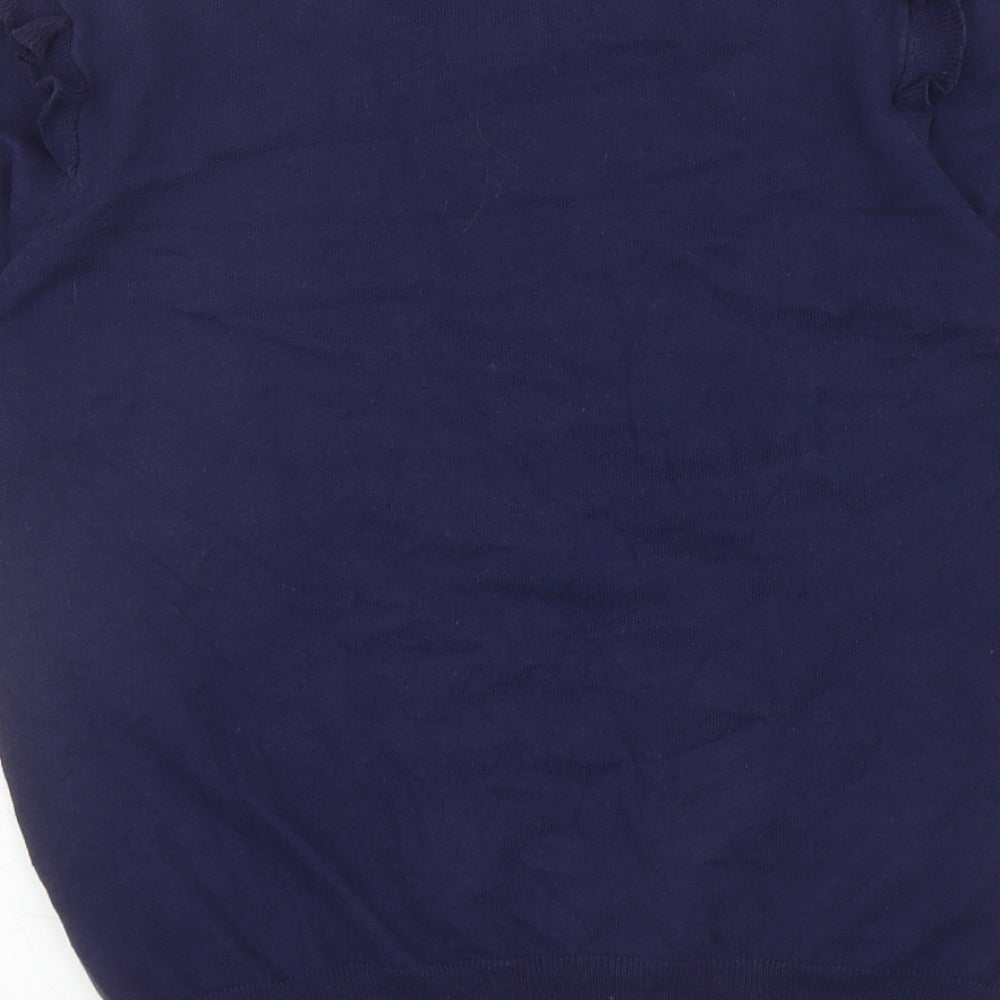 Oasis Womens Blue Boat Neck Cotton Pullover Jumper Size S - Hearts