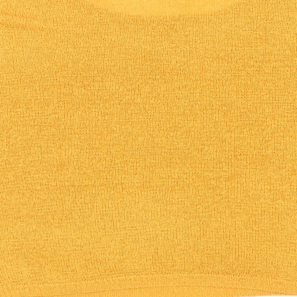 Primark Womens Yellow Boat Neck Acrylic Pullover Jumper Size L