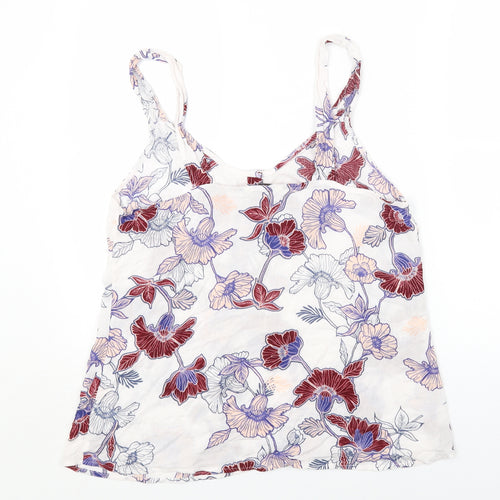 NEXT Womens White Floral Viscose Camisole Tank Size 16 Scoop Neck