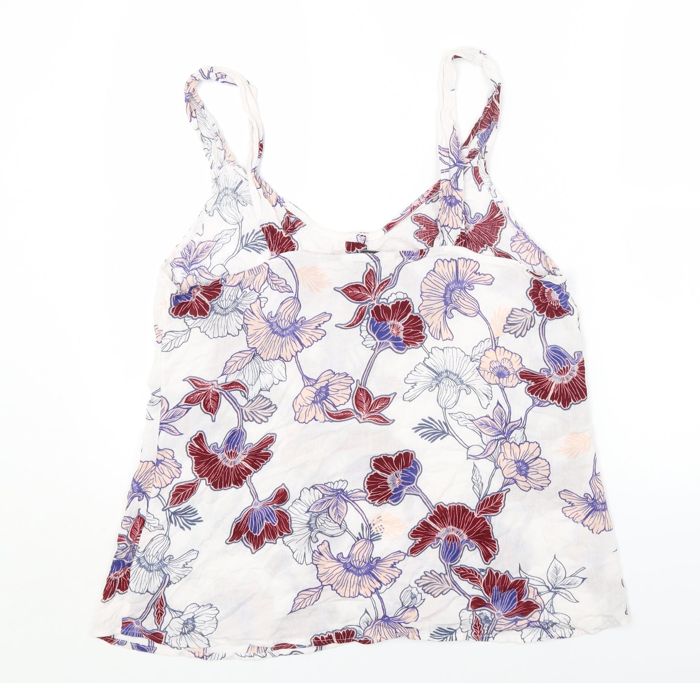 NEXT Womens White Floral Viscose Camisole Tank Size 16 Scoop Neck