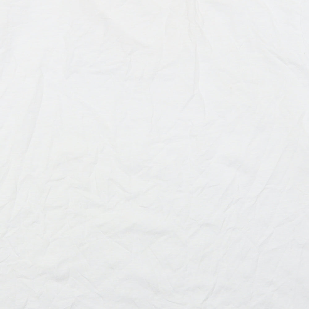 Marks and Spencer Womens White Cotton Basic T-Shirt Size 22 V-Neck