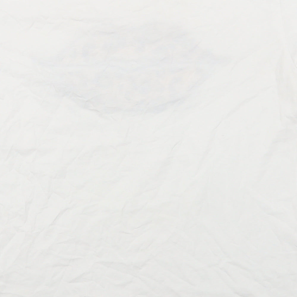 Papaya Womens White Cotton Basic T-Shirt Size 14 Round Neck