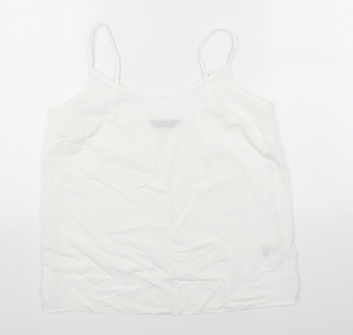 Marks and Spencer Womens White Polyester Camisole Tank Size 12 Scoop Neck