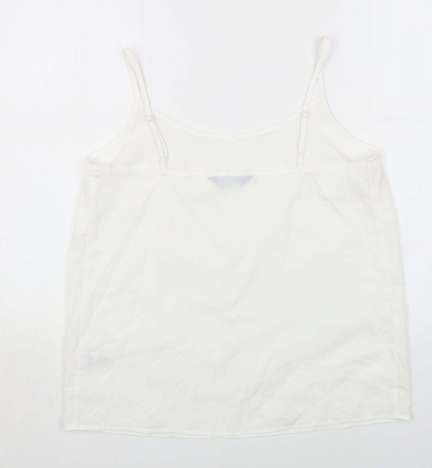 Marks and Spencer Womens White Polyester Camisole Tank Size 12 Scoop Neck