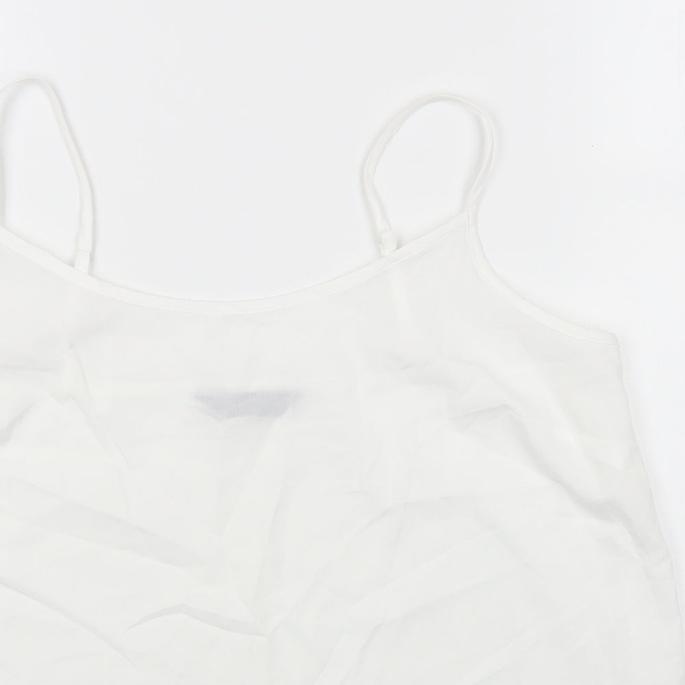 Marks and Spencer Womens White Polyester Camisole Tank Size 12 Scoop Neck