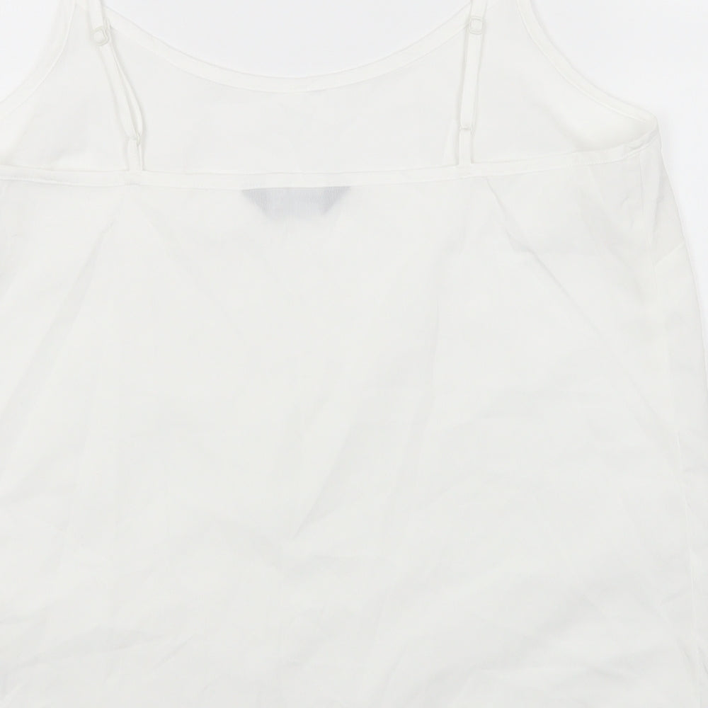 Marks and Spencer Womens White Polyester Camisole Tank Size 12 Scoop Neck