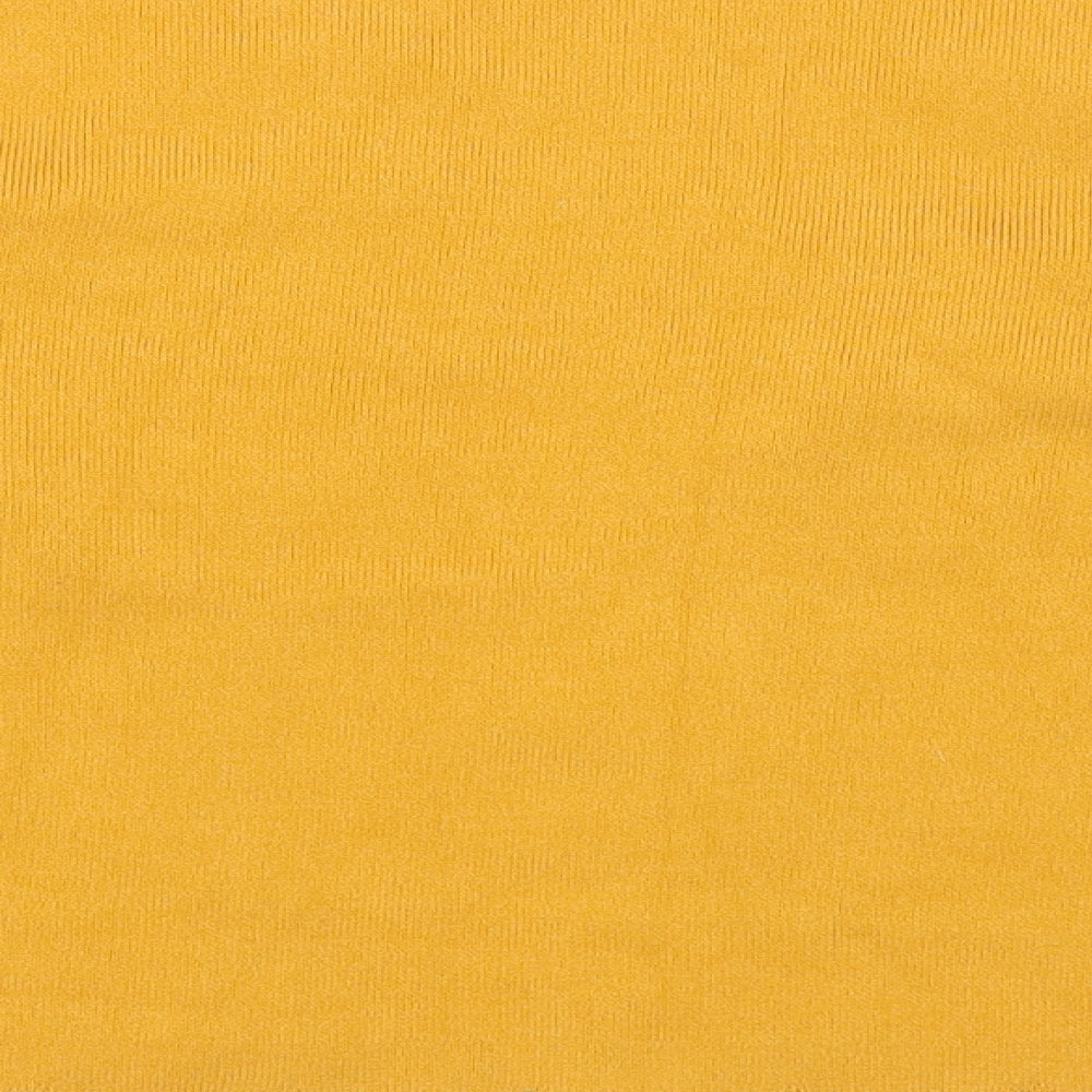 Soon Womens Yellow Round Neck Viscose Cardigan Jumper Size L