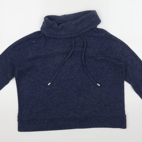 TU Womens Blue Roll Neck Polyester Pullover Jumper Size 8