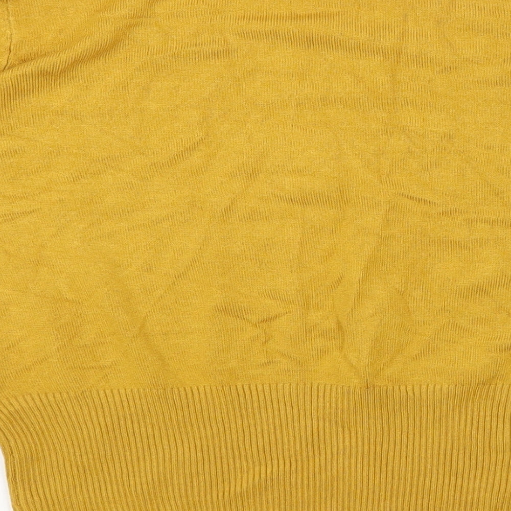 Marks and Spencer Womens Yellow Round Neck Viscose Pullover Jumper Size 12