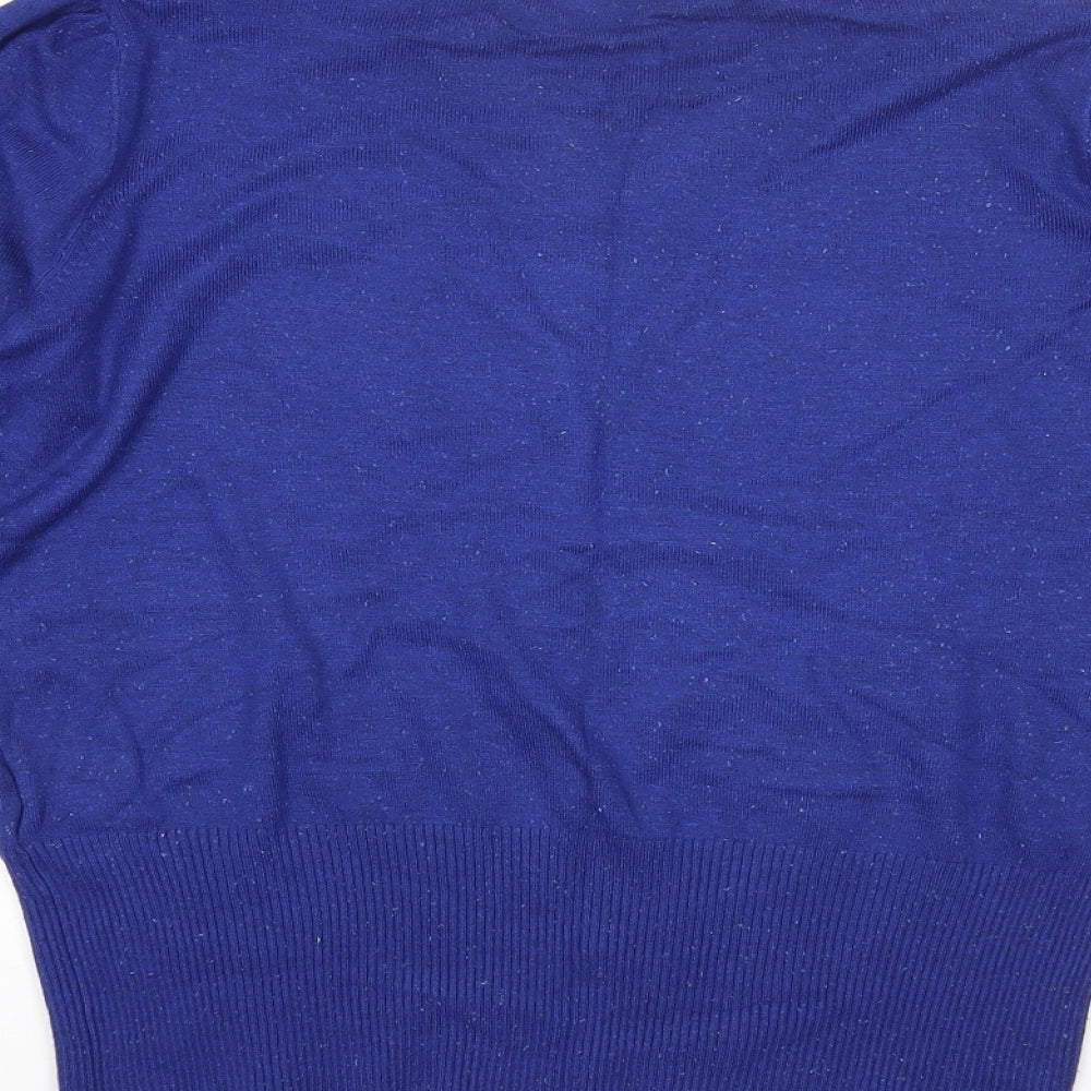 Marks and Spencer Womens Blue Round Neck Viscose Pullover Jumper Size 12