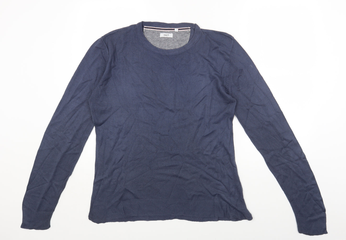 XACT Womens Blue Round Neck Acrylic Pullover Jumper Size M