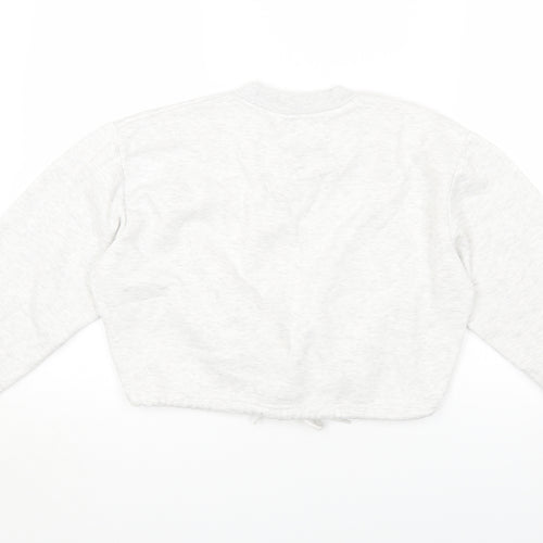 Pink Soda Womens Grey Round Neck Cotton Pullover Jumper Size 8