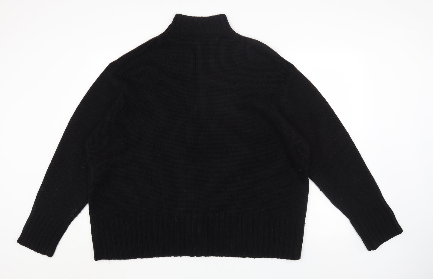 Classics Womens Black High Neck Acrylic Full Zip Jumper Size 28