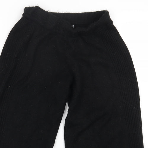 Michelle Keegan Womens Black Acrylic Jogger Trousers Size M L20 in Regular