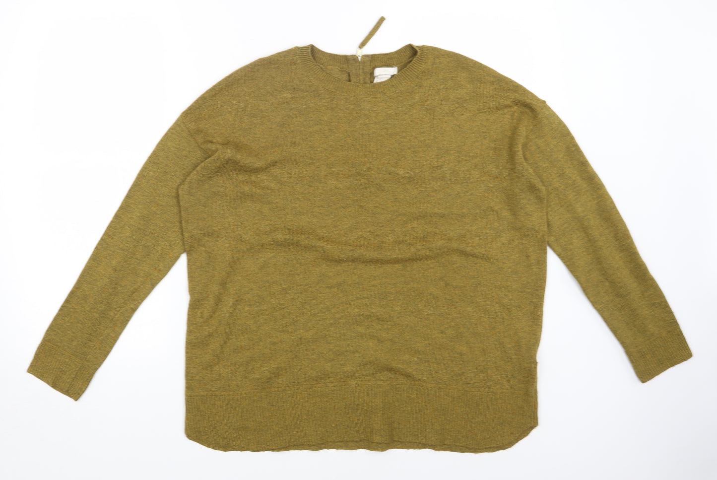 H&M Womens Yellow Round Neck Wool Pullover Jumper Size M