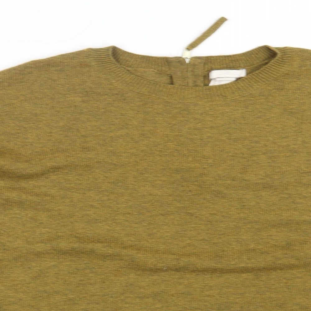 H&M Womens Yellow Round Neck Wool Pullover Jumper Size M