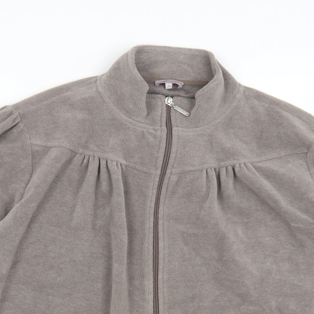 Per Una Womens Grey High Neck Polyester Full Zip Jumper Size XL