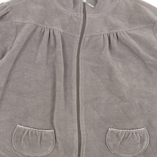 Per Una Womens Grey High Neck Polyester Full Zip Jumper Size XL