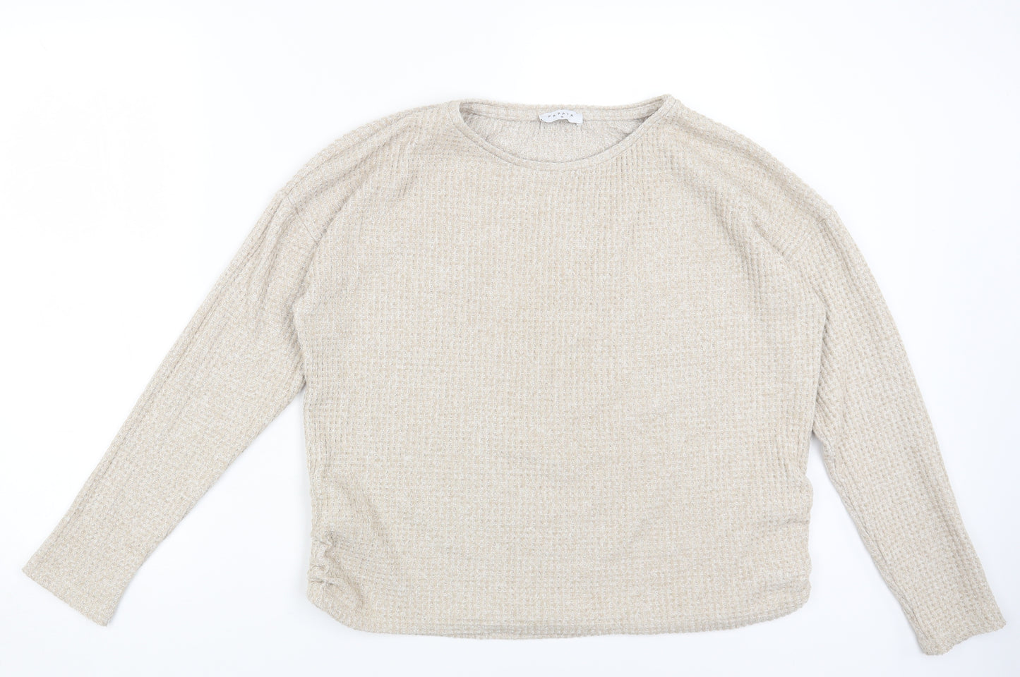 Papaya Womens Beige Round Neck Polyester Pullover Jumper Size M