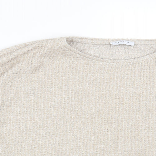 Papaya Womens Beige Round Neck Polyester Pullover Jumper Size M
