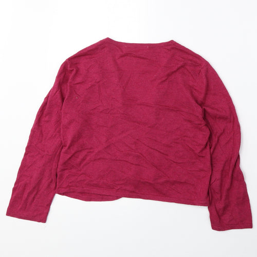 Seasalt Womens Pink V-Neck 100% Cotton Cardigan Jumper Size 10 - Cropped