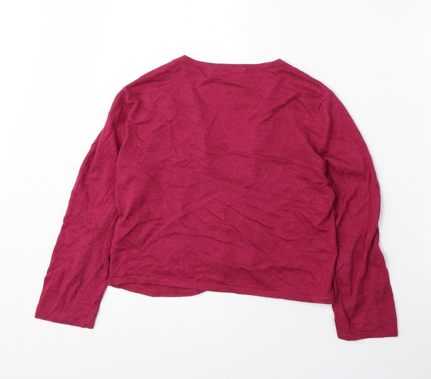 Seasalt Womens Pink V-Neck 100% Cotton Cardigan Jumper Size 10 - Cropped