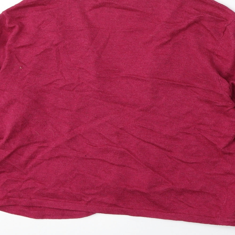 Seasalt Womens Pink V-Neck 100% Cotton Cardigan Jumper Size 10 - Cropped
