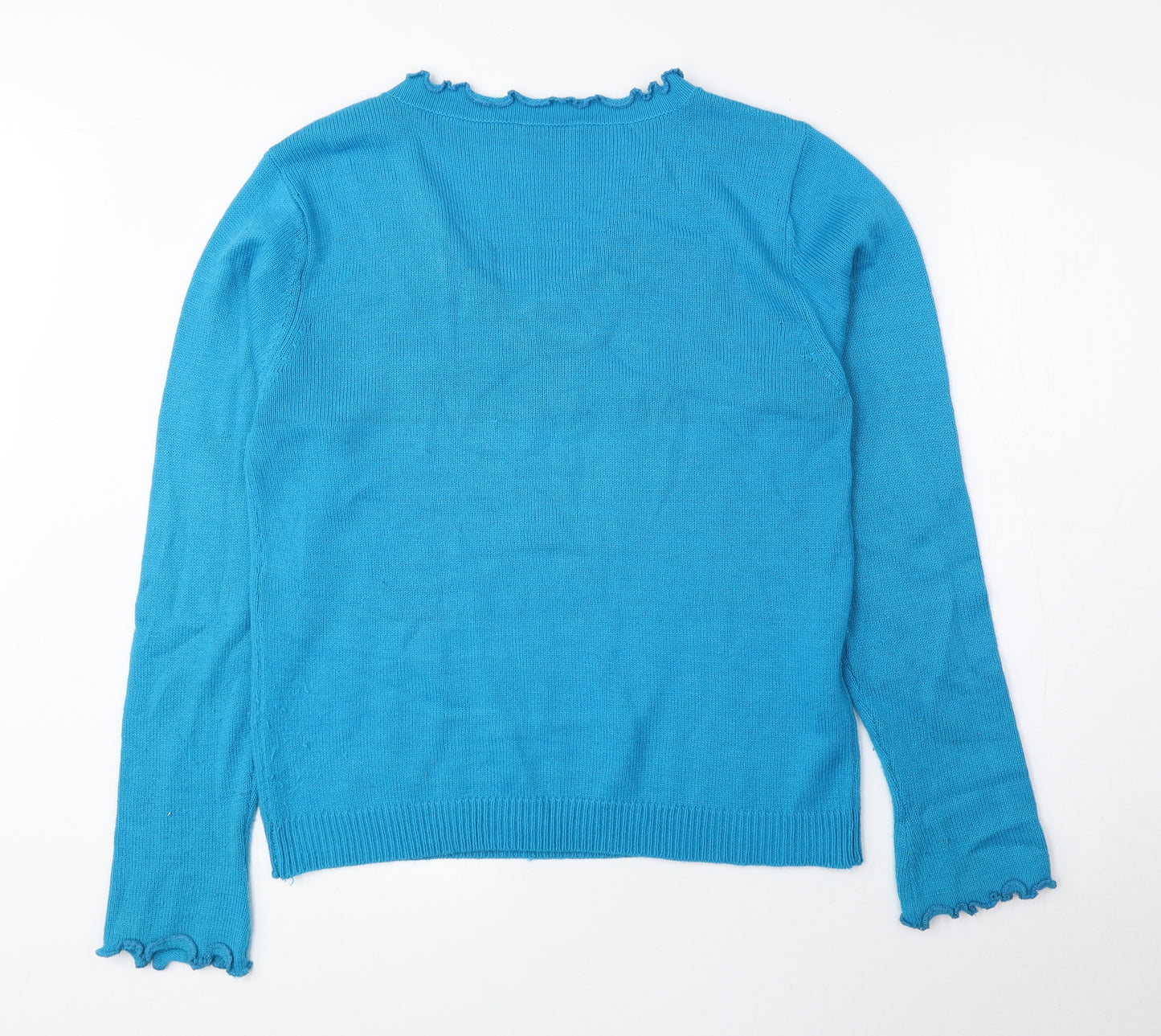 Editions Womens Blue V-Neck Acrylic Pullover Jumper Size 16