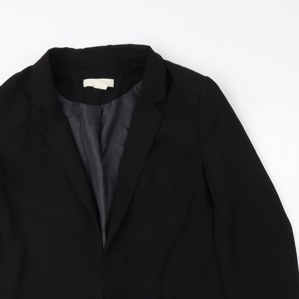 H&M Womens Black Jacket Blazer Size 12