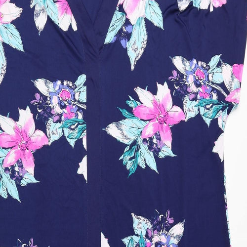 Carole Hochman Womens Multicoloured Floral Polyester A-Line Size XL V-Neck Pullover