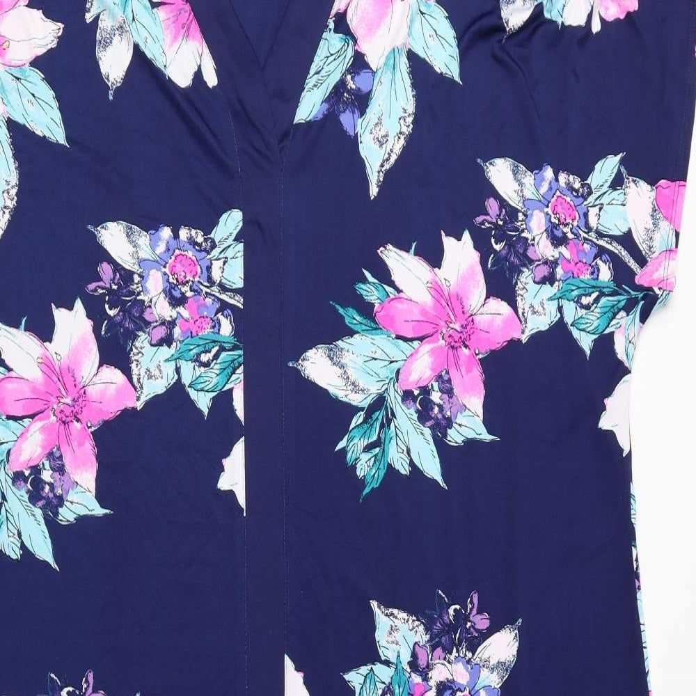 Carole Hochman Womens Multicoloured Floral Polyester A-Line Size XL V-Neck Pullover