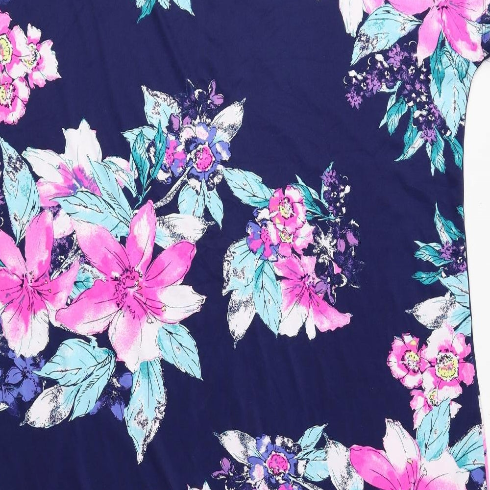 Carole Hochman Womens Multicoloured Floral Polyester A-Line Size XL V-Neck Pullover