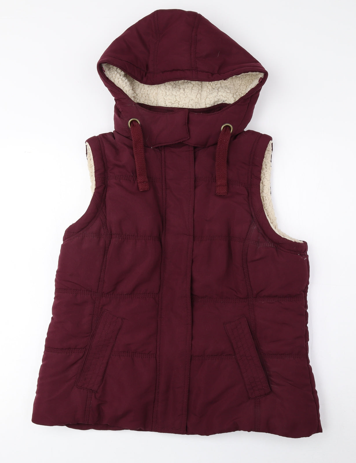 Marks and Spencer Womens Red Gilet Coat Size 14 Snap
