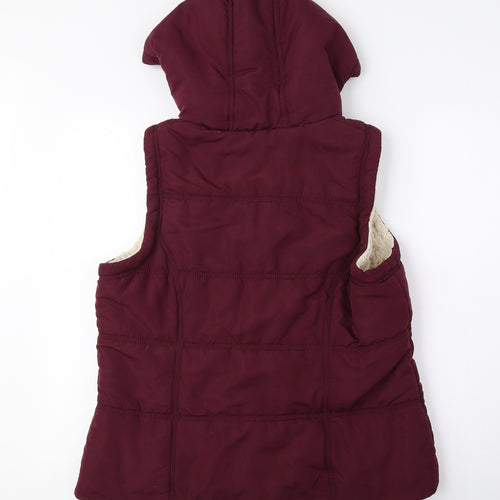 Marks and Spencer Womens Red Gilet Coat Size 14 Snap