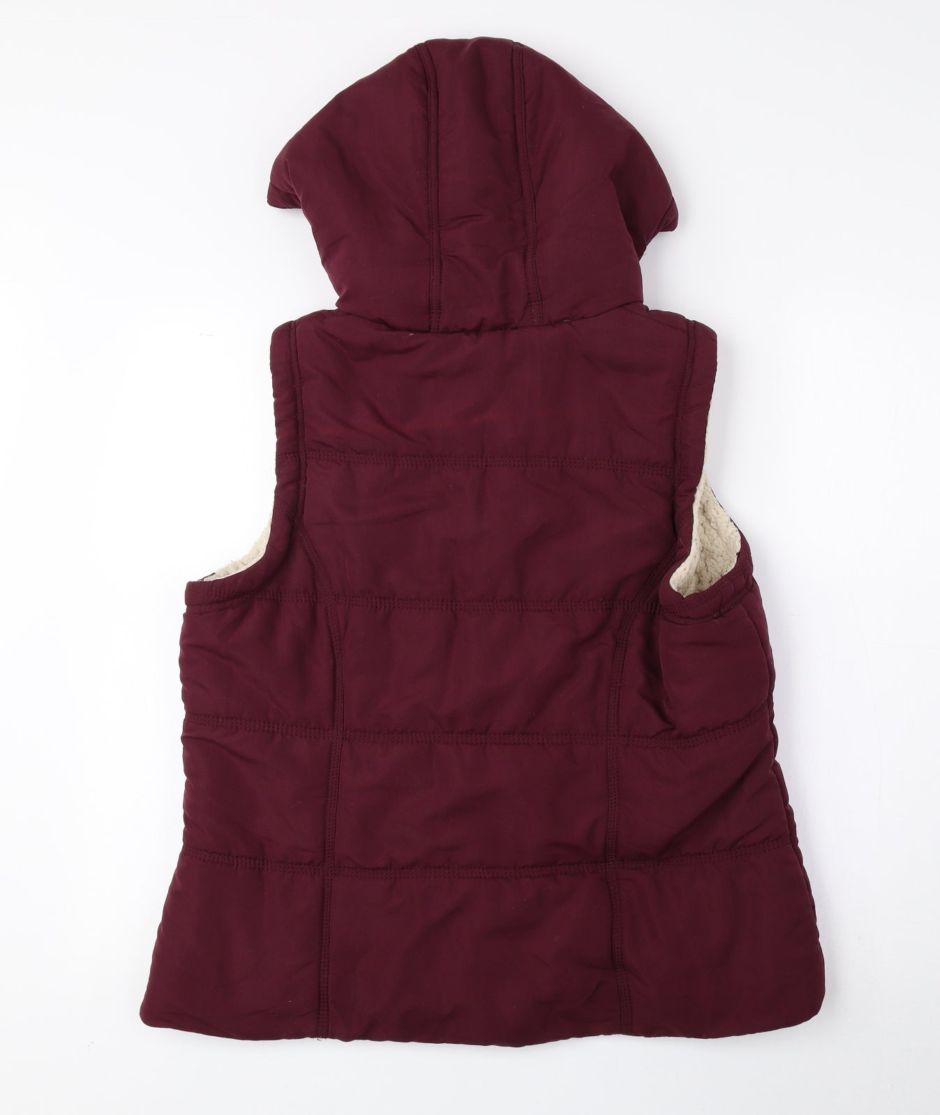 Marks and Spencer Womens Red Gilet Coat Size 14 Snap