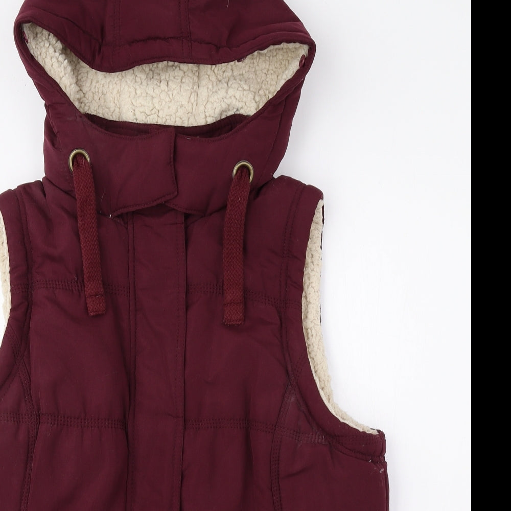 Marks and Spencer Womens Red Gilet Coat Size 14 Snap
