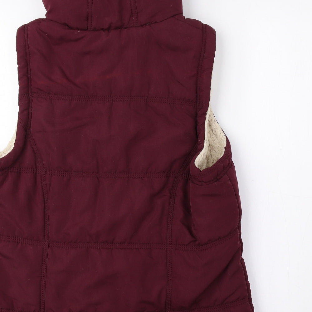 Marks and Spencer Womens Red Gilet Coat Size 14 Snap