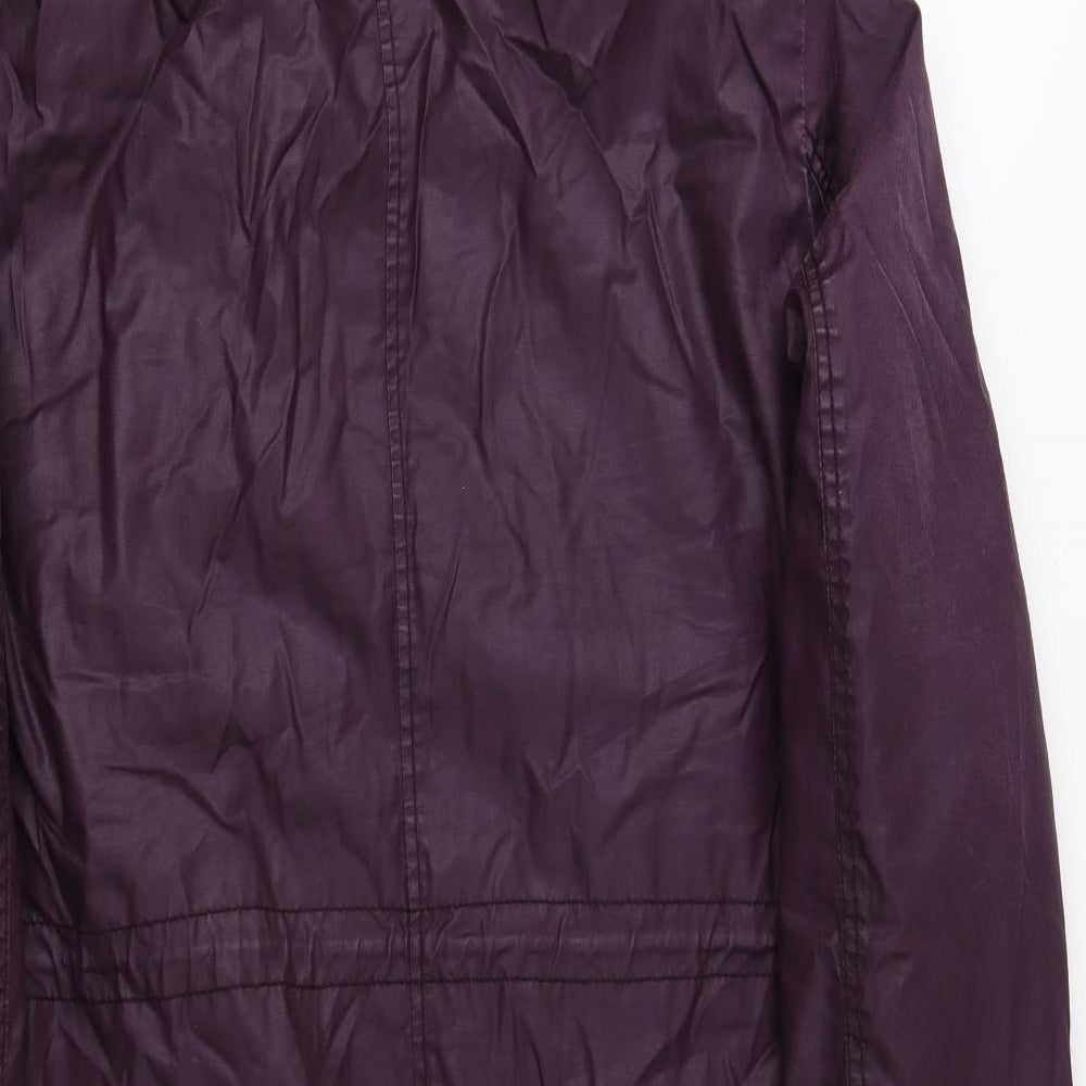 George Womens Purple Overcoat Coat Size 14 Snap