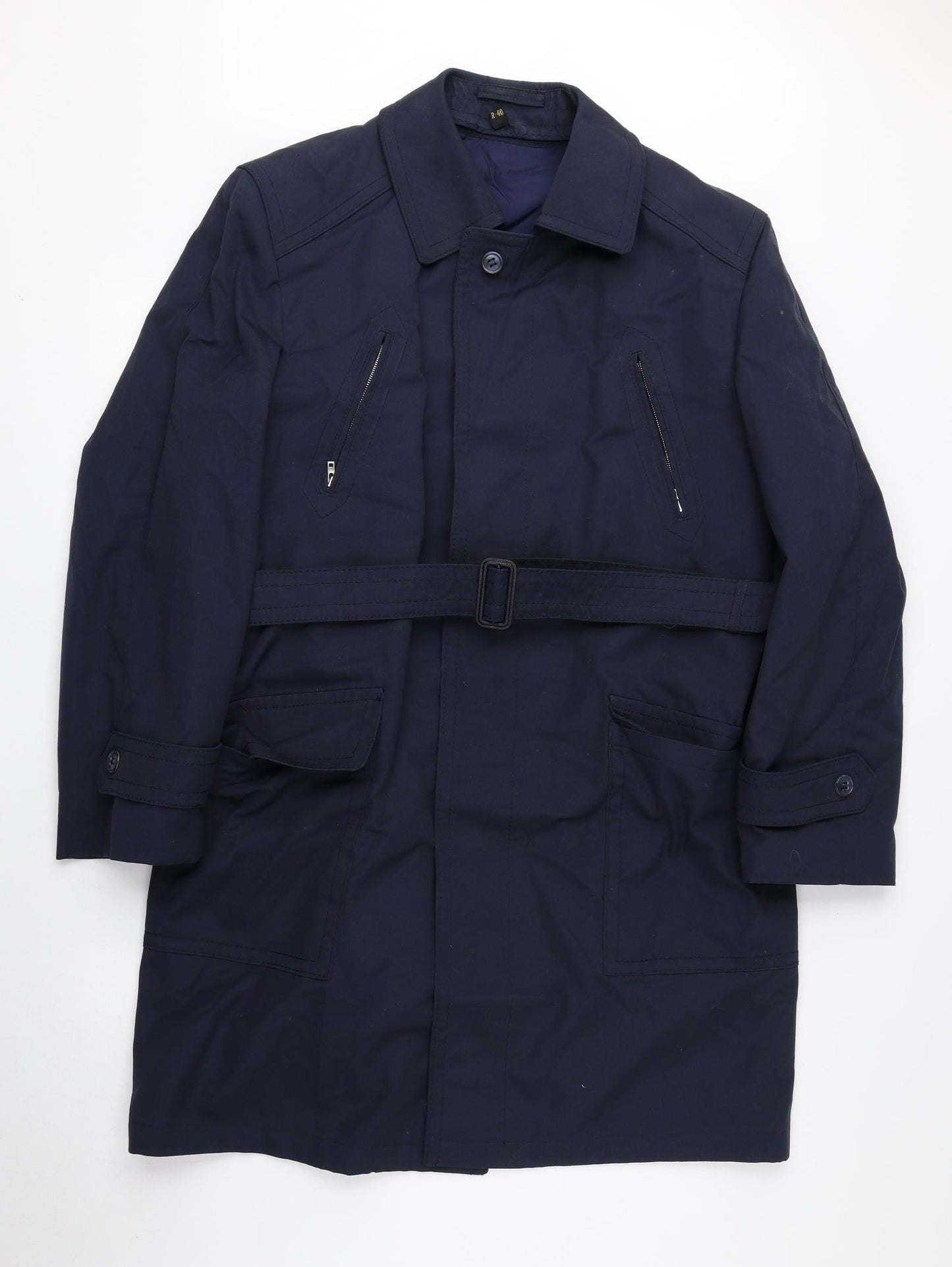 Preworn Womens Blue Overcoat Coat Size 12 Button - Detachable Lining