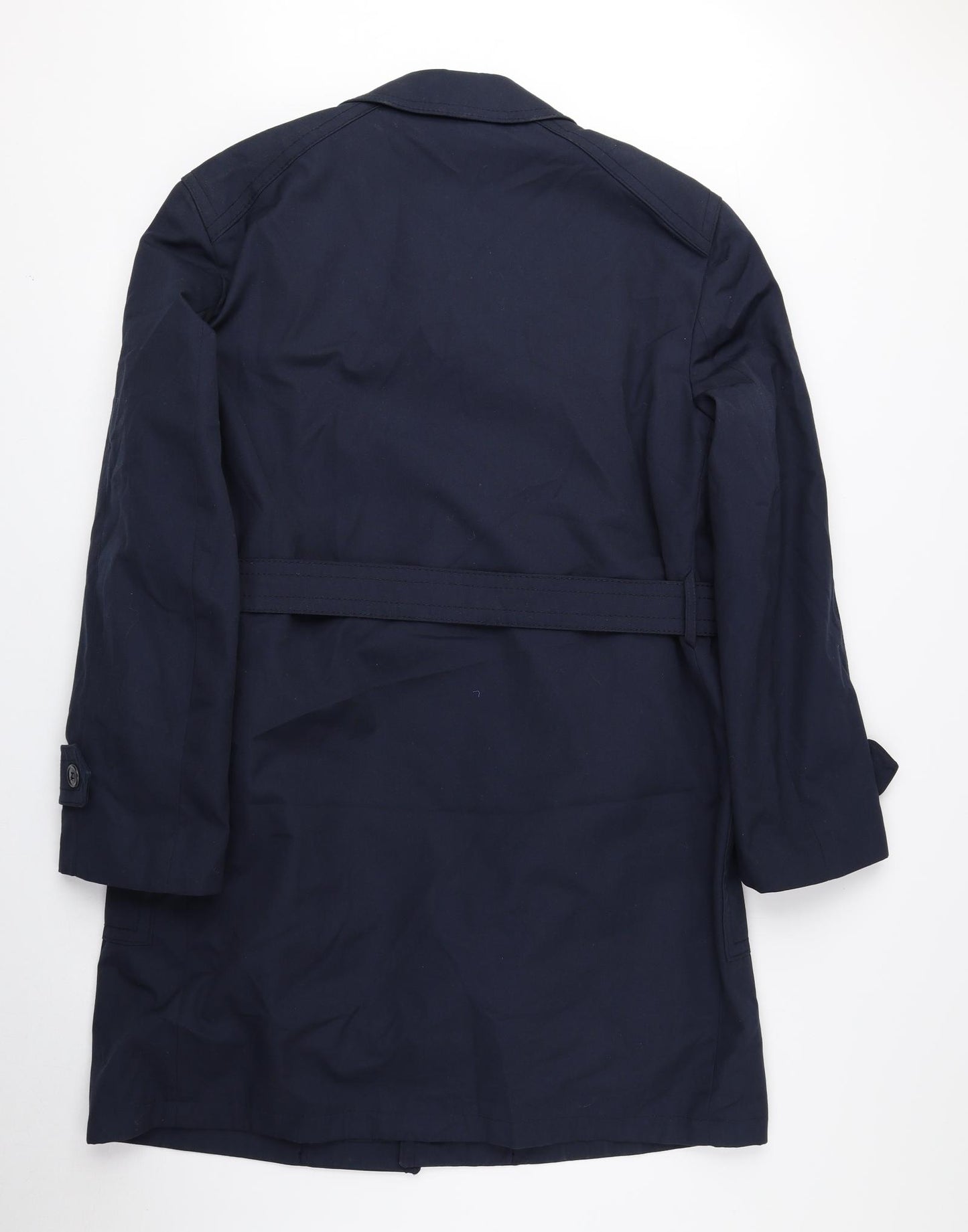Preworn Womens Blue Overcoat Coat Size 12 Button - Detachable Lining