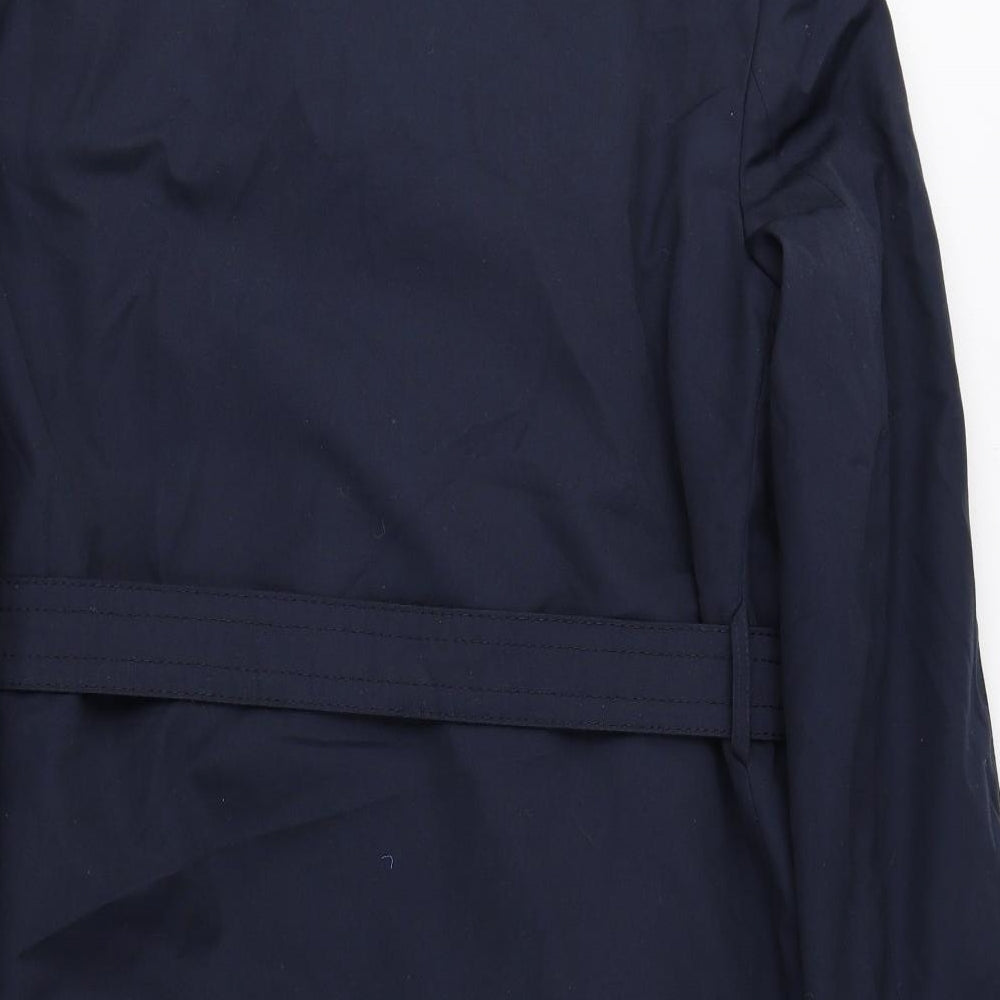 Preworn Womens Blue Overcoat Coat Size 12 Button - Detachable Lining