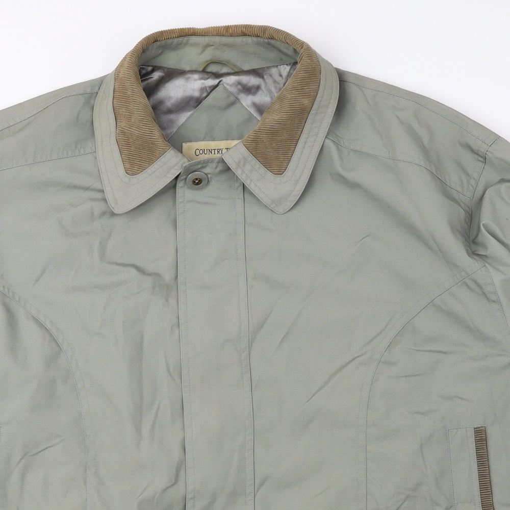 Country Trader Mens Green Bomber Jacket Jacket Size M Zip
